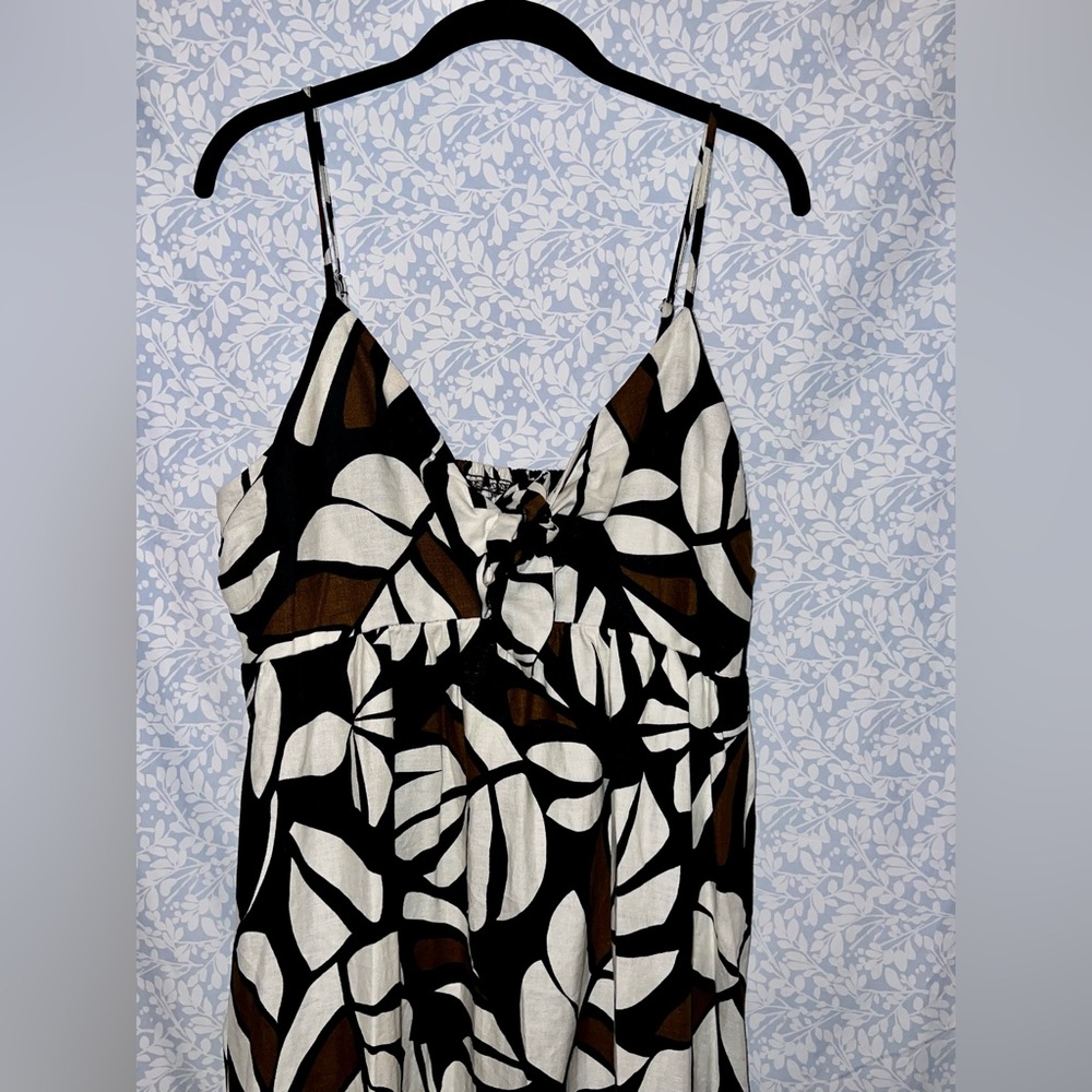 NWT Tabitha Brown x Target Botanical Print Sleeveless Tie-Front Midi Dress Sz L - Picture 4 of 6
